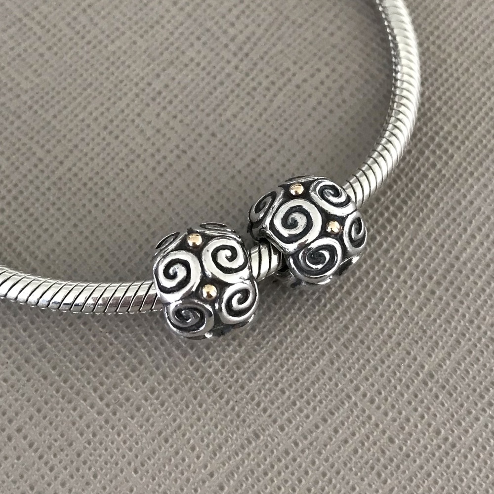 2 Retired Pandora Two tone clips